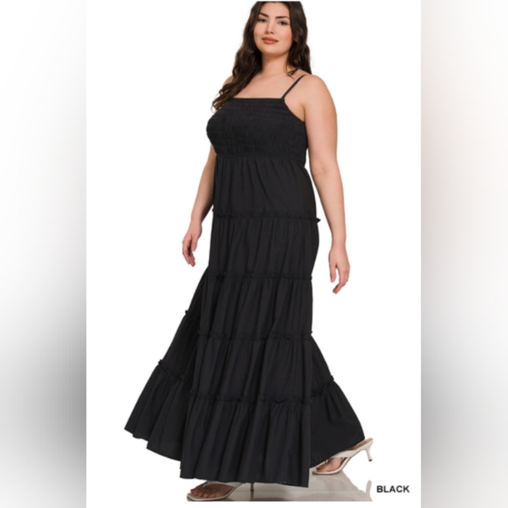 Zenana plus size tiered maxi dress
